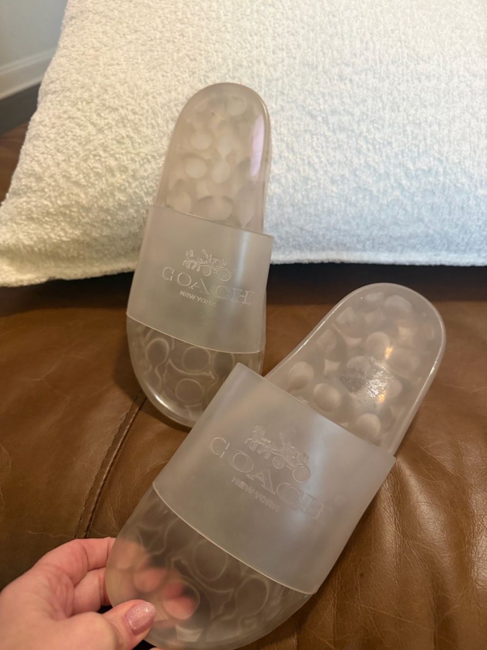 Coach Clear Translucent Slide Sandals